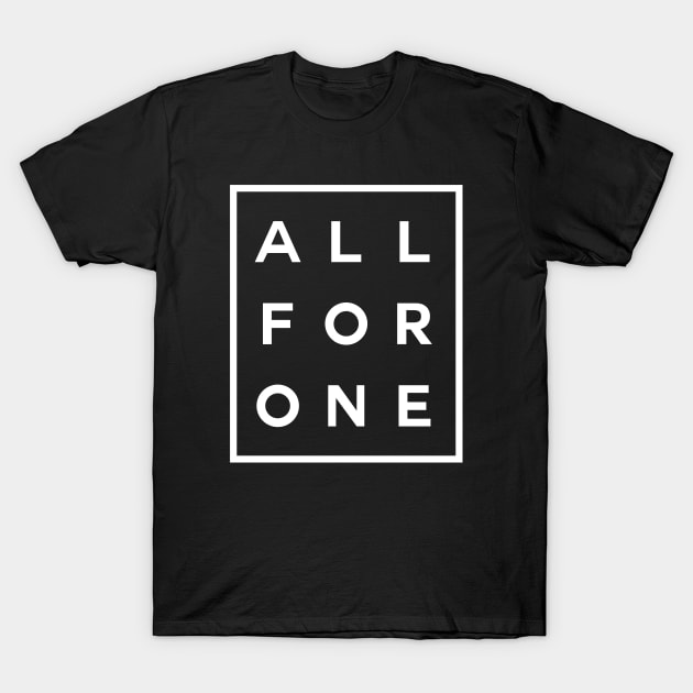 All For One Boxed (White) T-Shirt by inotyler